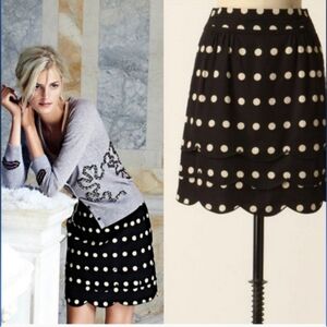 { Anthropologie } Floreat Polka Dot Tiered Skirt